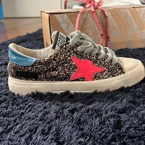 Sparkly golden goose with original box